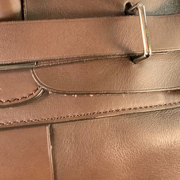 BRUNELLO CUCINELLI Chocolate Brown Leather Clasp Weekender Bag - Picture 11 of 16